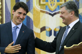 Президент Украины Петр Порошенко и премьер-министр Канады Джастин Трюдо, 2016 год