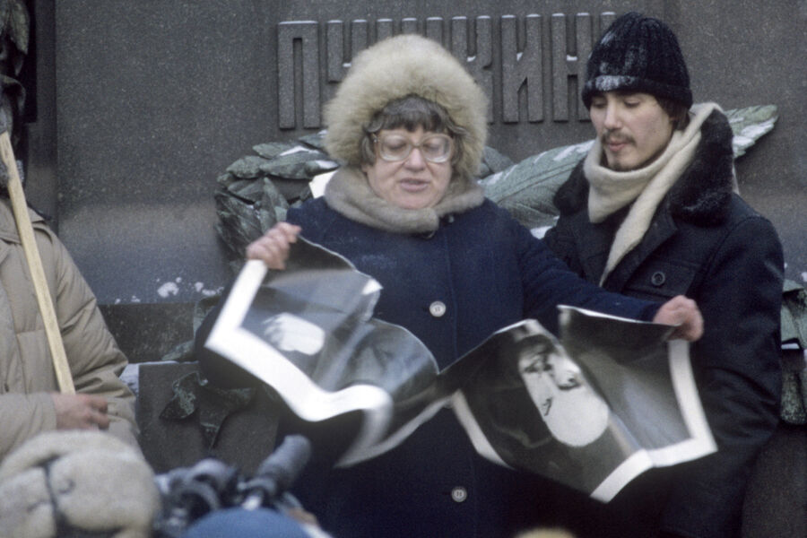 Валерия Новодворская на&nbsp;митинге, посвященном Дню прав человека, 1989&nbsp;год