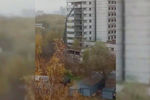 Начало сноса здания недостроенной Ховринской больницы, кадр из видео