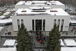 Здание ЦКБ Управления делами президента РФ, где проходит церемония прощания с рэпером Кириллом Толмацким (Децлом), 6 февраля 2019 года
