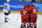 Во время хоккейного матча Россия-Словения на Олимпиаде в Пхенчхане, 16 февраля 2018 года