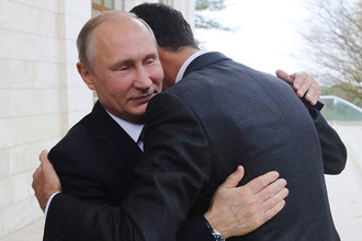 Президент России Владимир Путин и президент Сирии Башар Асад во время встречи в Сочи, 20 ноября 2017 года