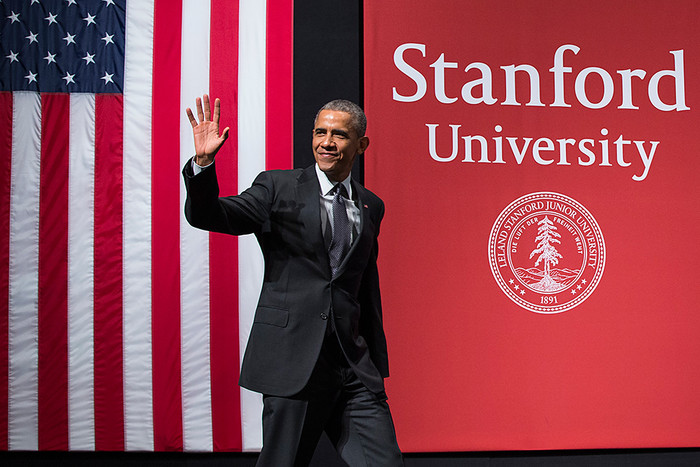 Президент США Барак Обама прибыл на саммит по вопросам кибербезопасности в Стэнфордском университете