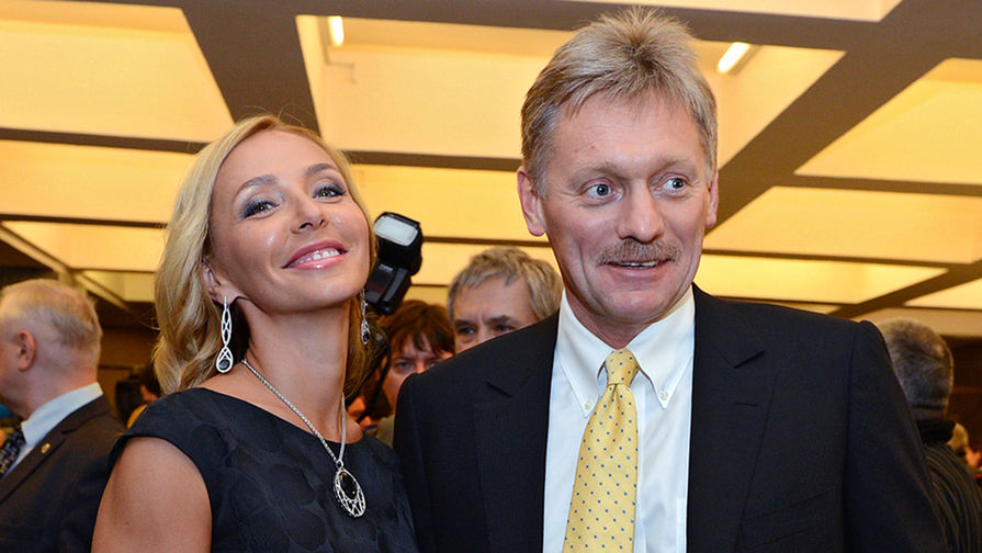 Татьяна Навка и ее муж пресс-секретарь президента РФ Дмитрий Песков, 2015 год