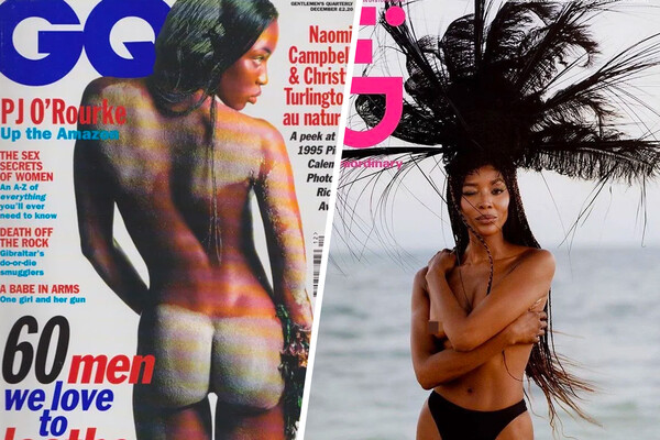 <b>Наоми Кэмпбелл, GQ 1994&nbsp;и i-D Magazine 2021</b>
<br>
Супермодель Наоми Кэмпбелл в&nbsp;любом возрасте одинаково удачно выглядит на&nbsp;откровенных фотографиях. Обложки GQ и i-D Magazine за&nbsp;1994-й и 2021-й&mdash; наглядное тому подтверждение. 