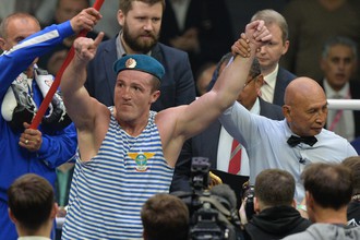 Денис Лебедев после победы над Марком Флэнэганом
