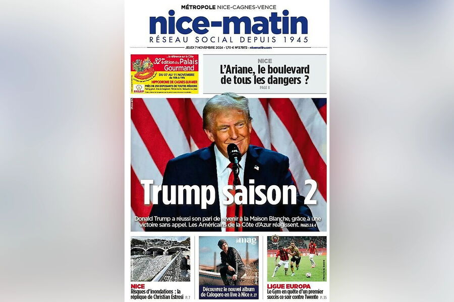 Обложка французского издания Nice-Matin, посвященная победе Дональда Трампа на&nbsp;выборах в&nbsp;США 