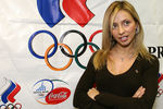 Татьяна Навка после заседания, посвященного подготовке сборной команды по фигурному катанию к Олимпийским играм в Турине, 2005 год
