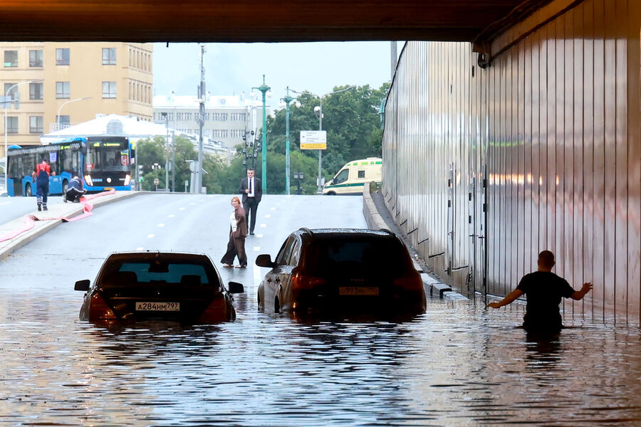 Подтопление в&nbsp;Арбатском тоннеле во время дождя в&nbsp;Москве, 18&nbsp;июля 2023&nbsp;года