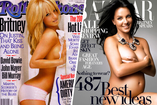<b>Бритни Спирс, Rolling Stone 2003&nbsp;и Harper's Bazaar 2006</b>
<br>
Сегодня Бритни Спирс раздевается ради соцсетей, а раньше делала это для&nbsp;обложек журналов. В&nbsp;2003 году певица позировала топлес для&nbsp;Rolling Stone, а в&nbsp;2006-м &mdash; снялась обнаженной для&nbsp;Harper's Bazaar во время беременности вторым сыном Джейденом от Кевина Федерлайна. 
