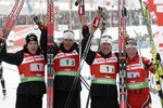 Сборная Норвегии (Руне Браттсвен, Ларс Бергер, Эмиль-Хегле Свендсен, Тарьей Бё) прошла трассу за 1:14,52,9 (1+7)