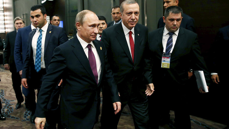 Президенты России и Турции Владимир Путин и Реджеп Тайип Эрдоган на саммите G20
