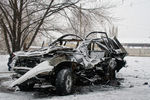 Автомобиль, подорванный в Луганске, в котором находились начальник милиции ЛНР полковник Олег Анащенко и водитель. 4 февраля 2017 года