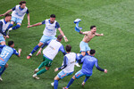 Игроки «Зенита» радуются голу во время матча с футбольным клубом «Ростов» на чемпионате России по футболу, Краснодар, 25 мая 2024 год