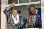 Маргарет Тэтчер в штабе Консервативной партии после победы на выборах 1987 года