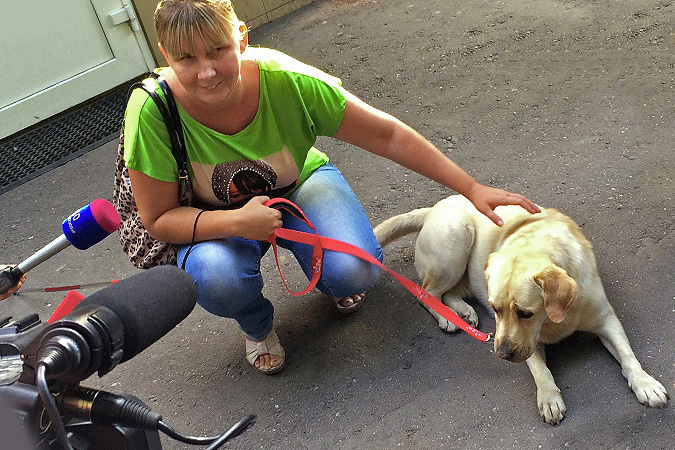 Юлия Дьякова с собакой