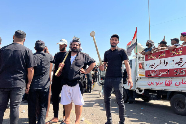 Сторонники Муктады ас-Садра в&nbsp;центре Багдада, Ирак, 29&nbsp;августа 2022&nbsp;года
