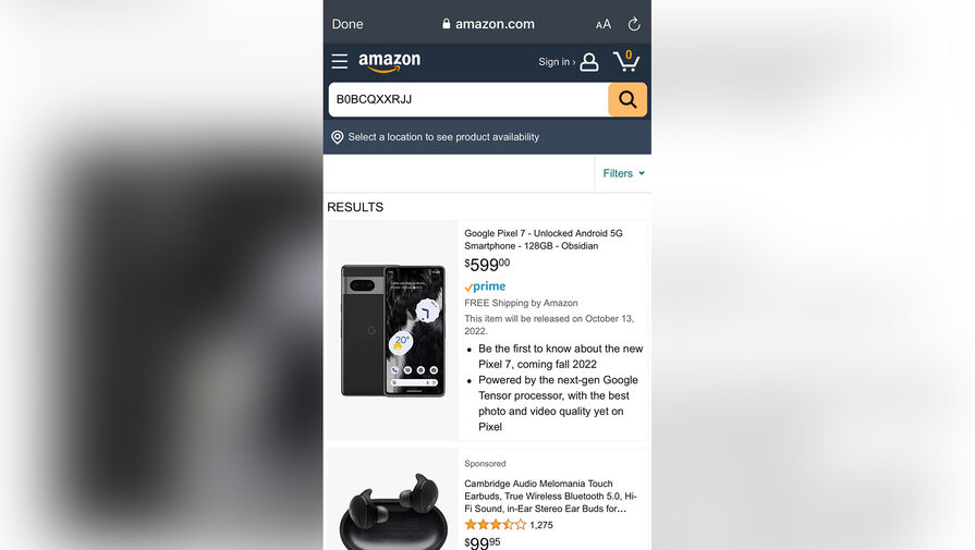 Amazon случайно выставил на продажу Google Pixel 7 до презентации