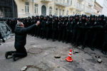 Сотрудники полиции во время акции протеста в Киеве
