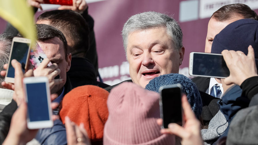Президент Украины Петр Порошенко во время предвыборного мероприятия в Киеве, 17 марта 2019 года