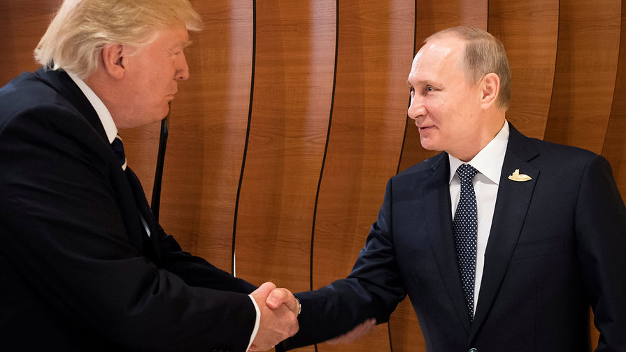 Президент США Дональд Трамп и президент России Владимир Путин на&nbsp;саммите G20 в&nbsp;Гамбурге, 7&nbsp;июля 2017&nbsp;года 