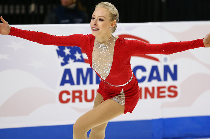 Американка Брейди Теннел во время исполнения произвольной программы на Skate America