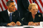 Барак Обама и Мадлен Олбрайт, 2008 год