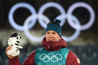 Александр Большунов, обладатель бронзовой медали в лыжном спринте