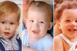 Коллаж из фотографий Гарри, Арчи и Меган в возрасте одного года
