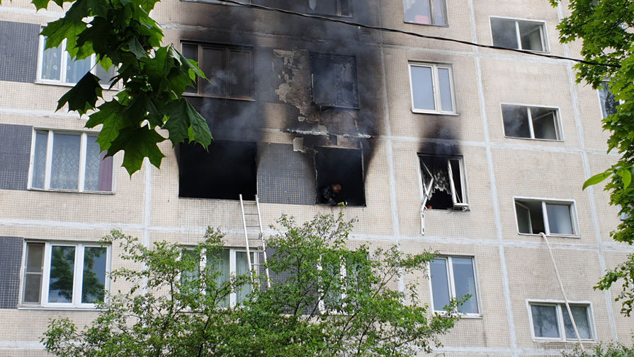Последствия взрыва и пожара в&nbsp;жилом доме на&nbsp;Дорожной улице в&nbsp;Москве, 5 июня 2020 года
