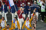 На открытии ХХХ летних Олимпийских игр в Лондоне Мария Шарапова стала знаменосцем сборной России, 2012 год