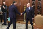 Максим Орешкин и президент России Владимир Путин во время встречи в Кремле 
