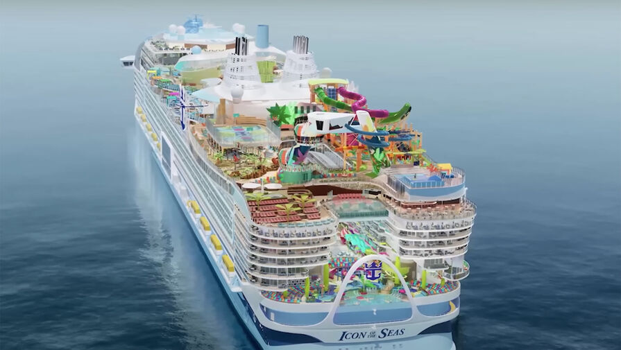 Крупнейший круизный лайнер Icon of the Seas получит 18 палуб и концертный зал с фонтанами