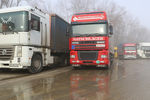 Украинские фуры, остановленные на территории многостороннего автомобильного пункта пропуска «Нехотеевка» в Белгородской области
