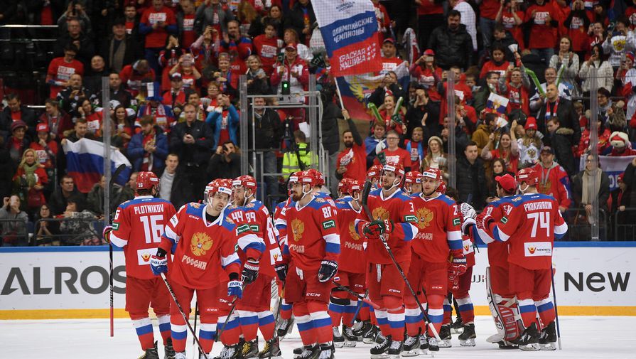 Сборная России по хоккею в матче с командой Чехии