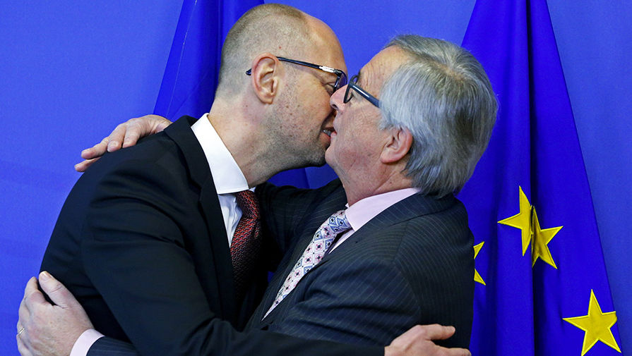 Президент Европейской комиссии Жан-Клод Юнкер и Арсений Яценюк, 2016&nbsp;год