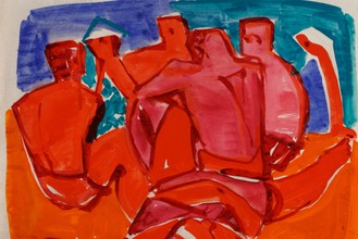 Вера Матюх. На пляже. 1970-е. Бумага, акварель