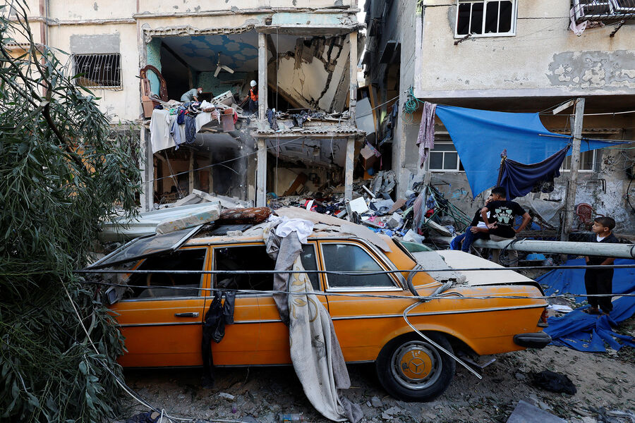 Последствия израильских ударов на юге сектора Газа, 20 октября 2023 года