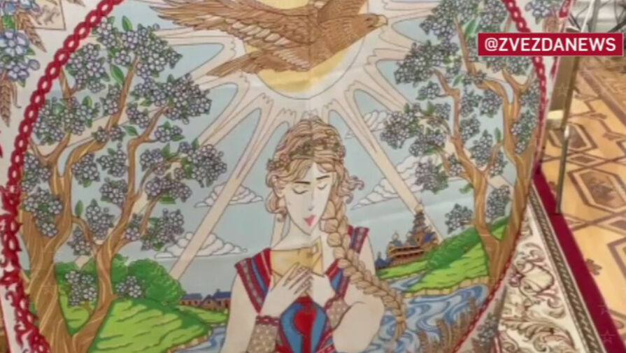 Путину подарили платок с Катюшей