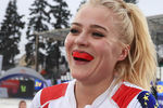 Спортсменка из Хорватии перед матчем чемпионата Европы по регби на снегу среди женских команд в Центре пляжных видов спорта «Динамо»