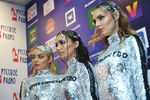 Участницы группы Serebro Екатерина Кищук, Ольга Серябкина и Полина Фаворская (слева направо) на&nbsp;церемонии вручения национальной музыкальной премии &laquo;Золотой граммофон&raquo; в&nbsp;СК &laquo;Олимпийский&raquo; в&nbsp;Москве