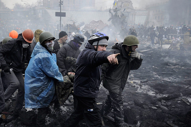 Жестокие столкновения в Киеве