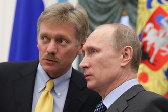 Владимир Путин и Дмитрий Песков в Кремле, 2014 год