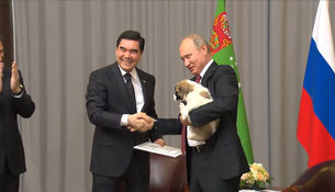 Президент Туркмении подарил Путину щенка