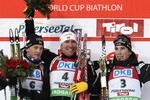 Великолепное трио призеров — норвежцы Тарьей Бё и Эмиль-Хегле Свендсен, швейцарец Беньямин Вегер