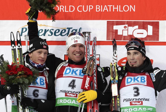 Великолепное трио призеров &mdash; норвежцы Тарьей Бё и Эмиль-Хегле Свендсен, швейцарец Беньямин Вегер