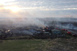 Сотрудники противопожарной службы МЧС РФ на месте пожара в деревне Корнилово Варгашинского района Курганской области