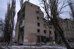 Жилой дом, поврежденный в результате военных действий в Авдеевке, 19 февраля 2024 года