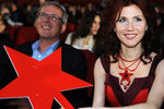 Телеведущий Алексей Лысенков и Анна Чапман на фестивале в киноцентре «Октябрь» в Москве, 2011 год