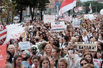 Во время женской демонстрации в Минске, 29 августа 2020 года
